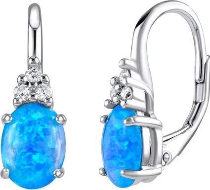 Silvego Silver earrings withue synthetic opal Olivia LPS1508M