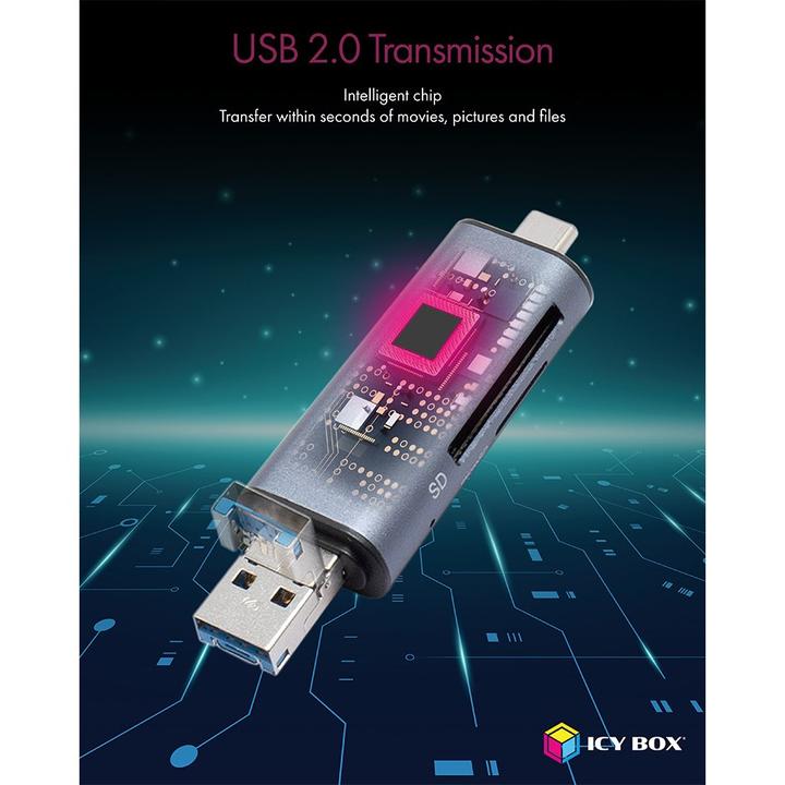 Image du produit Icy Box Ib-Cr200-C (USB, USB 2.0 Micro-B)
