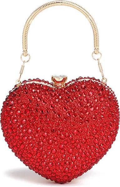 Only-Bags.Store Luxus Diamant Inlay Herzform Kristall Handtasche Steine Umhängetasche