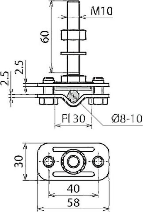 Produktbild Dehn Anschlussklemme NIRO V4A M10 f.Rd 8-10/Fl30mm 478 1