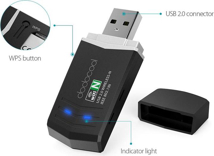 Actual product image Dodocool USB adapter (USB 2.0)