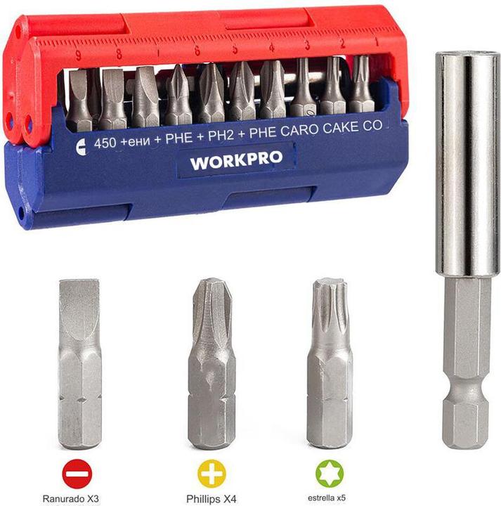 Actual product image Workpro Set of screwdriver tips 13 pieces