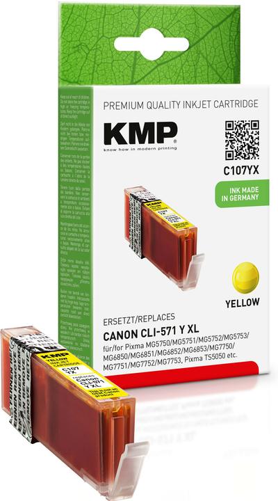 Immagine prodotto KMP C107YX Cartuccia di inchiostro giallo compatibile con Canon CLI-571 XL Y (Y)