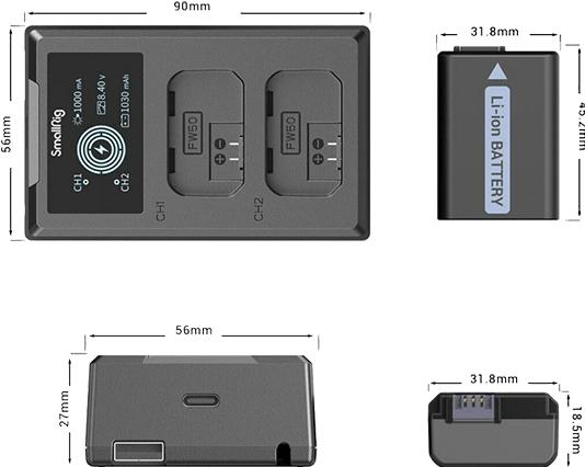 Image du produit SmallRig Kit NP-FW50 3818 (Chargeur de batterie d'appareil photo, Batterie de l'appareil photo)