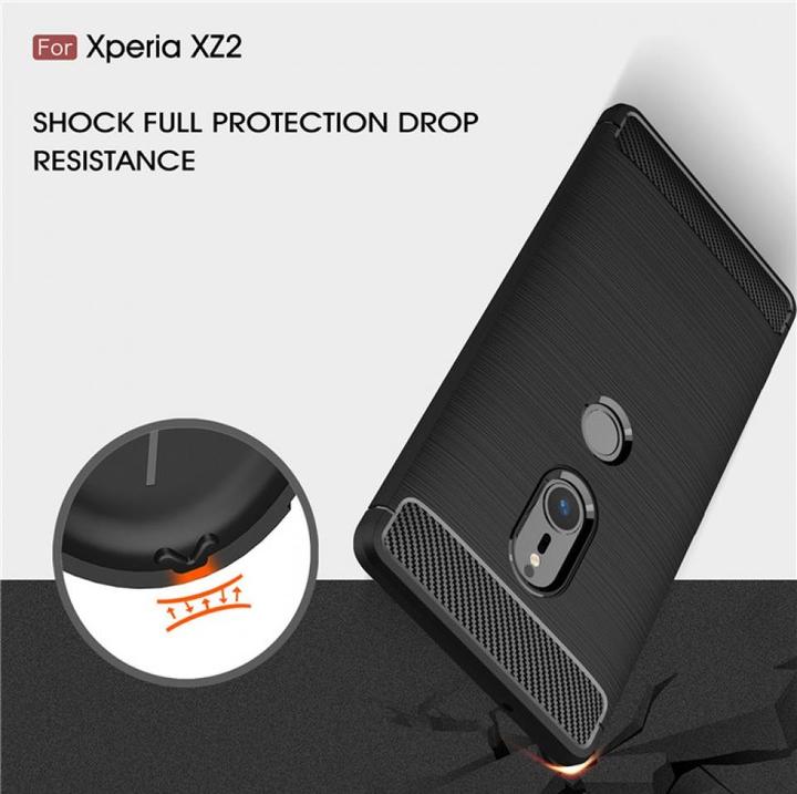 Actual product image Screenguard Sony Xperia XZ2 Cover Carbon Brushed Soft TPU (Sony Xperia XZ2)