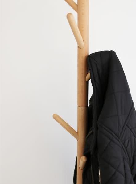 Produktbild Unilux Garderobenständer MIKADO, 8 Haken, Buchenholz platzsparendes Design, abgerundete Kleiderhaken, st...
