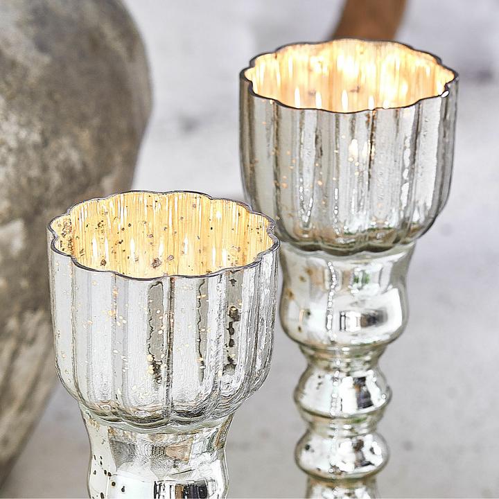 Image du produit Loberon Kerzenständer 2er Set Velanor antiksilber (10 cm, H)
