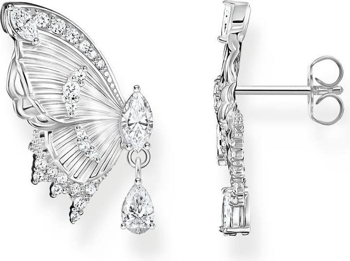 Thomas Sabo Ohrstecker Schmetterling Butterfly Paradise mit Steinen Silber (925er Silber)