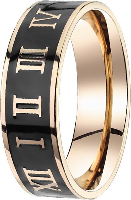 Star Piercing Ring rosegold Römische Zahlen (ohne Messing, Chirurgenstahl 316L)