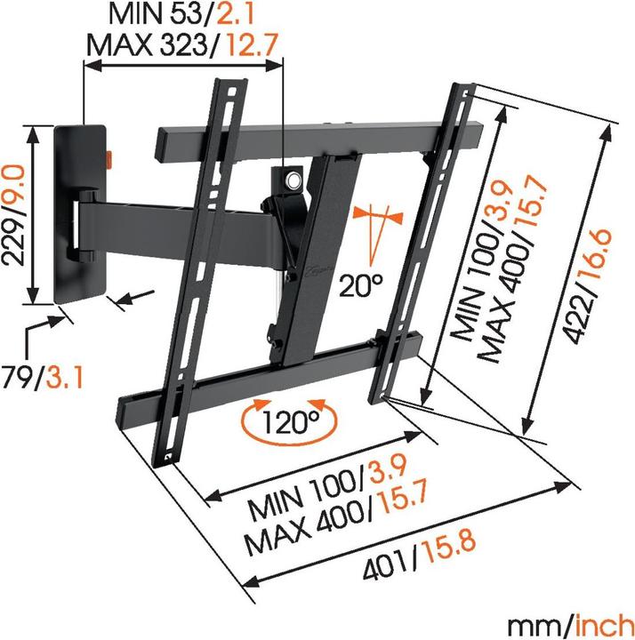 Actual product image Vogels Wall 3225 (Wall, 55", 20 kg)