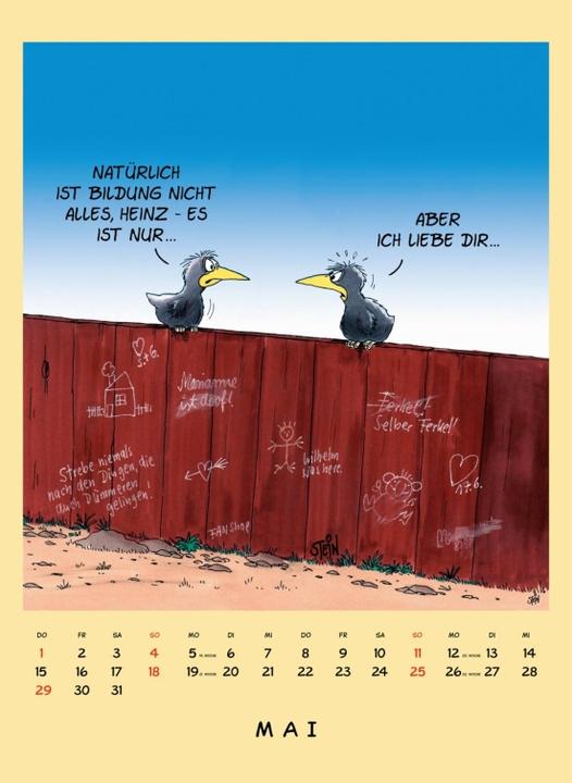 Produktbild Uli Stein Tierisch grosser Kalender 2025: Monatskalender für die Wand im Grossformat (Deutsch)