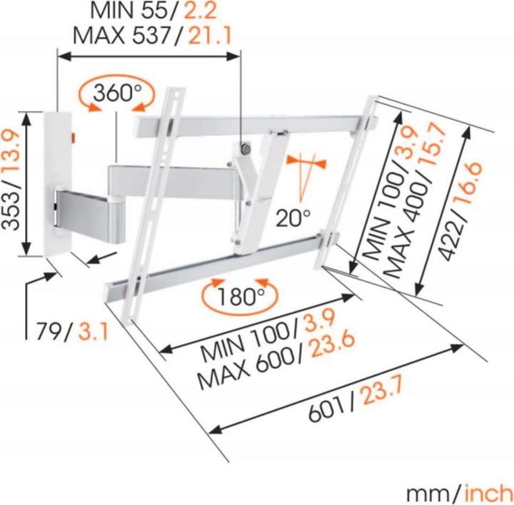 Produktbild Vogels Wall 3345 (Wand, 65", 30 kg)