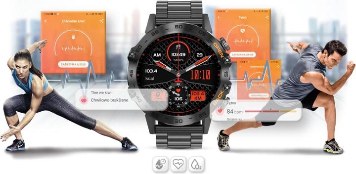 Image du produit Gravity SMARTWATCH MĘSKI GT9-2 - WYKONYWANIE POŁĄCZEŃ, CIŚNIENIOMIERZ (sg021b) (48 mm)