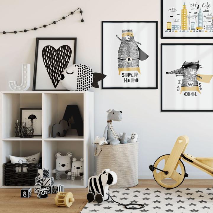 Image du produit Trenddeko Ours Strong Superhero (30 x 40 cm)