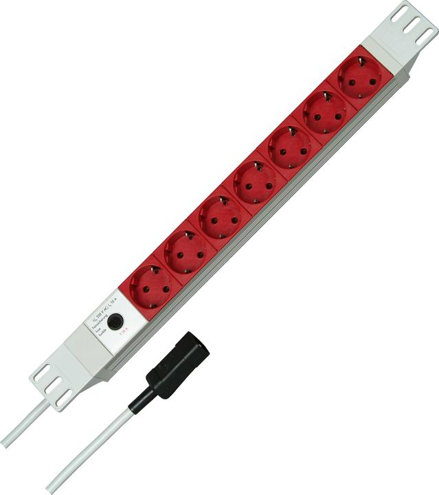 Produktbild Kopp 48,26cm (19") Steckdosenleiste 7-fach Alu, mit USV Kaltgeräte-Anschluss (7 x, 2 m)