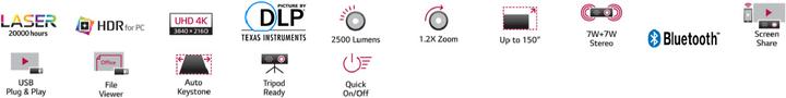 Actual product image LG HU80KS (4K, 2500 lm, 1.3:1)