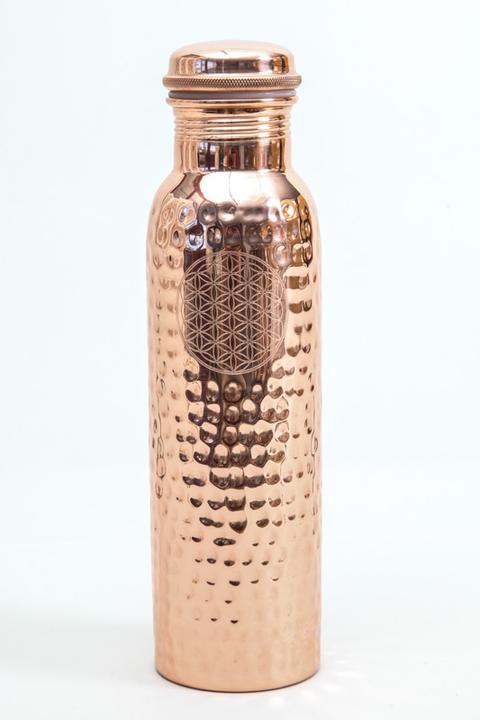 Image du produit Cachet Bouteille de cuivre ayurvédique Bouteille de cuivre Fleur de vie (0.65 l)