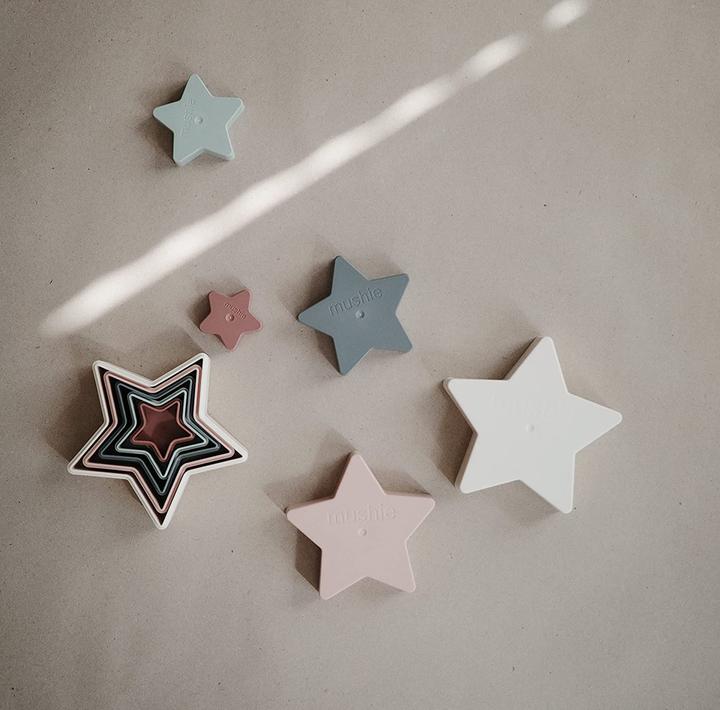 Actual product image Mushie Nesting Star Stacking Tower