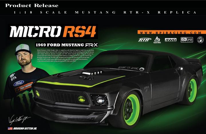 Actual product image HPI Micro RS4 1969 Ford Mustang -X (RTR Ready-to-Run)