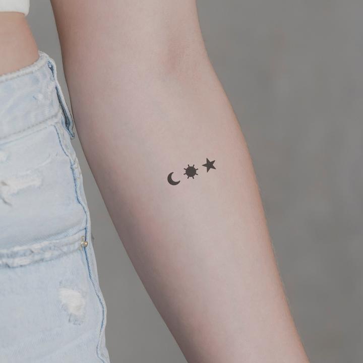 Immagine prodotto minink Tatuaggio temporaneo - luna, sole e stella