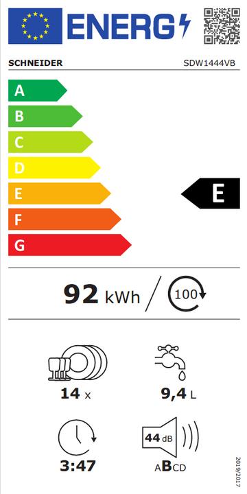 Energie-Label Schneider SDW1444VB