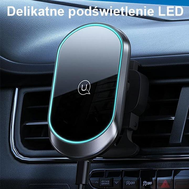 Produktbild Usams Magnetyczny uchwyt indukcyjny Wireless Charging 15W do kratki went. czarny/black CD182ZJ01 (US