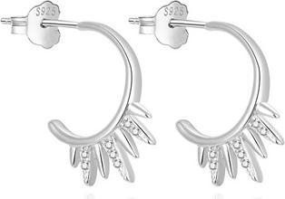 Beneto Original round earrings made of silver with zircons AGUP1372L (L)