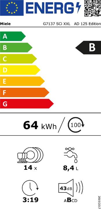 Energie-Label Miele G 7137 SCi XXL AD 125 Edition
