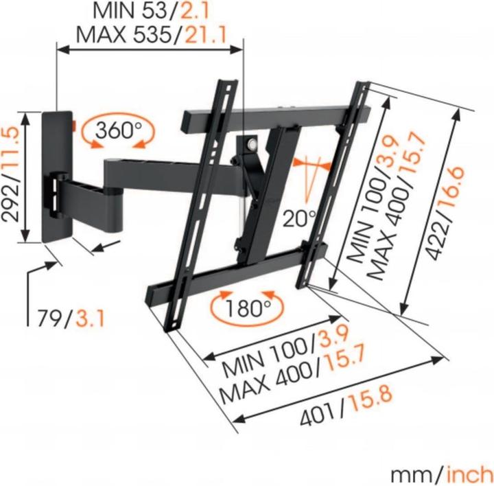 Actual product image Vogels Wall 3245 (Wall, 55", 20 kg)
