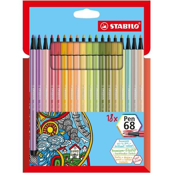 Actual product image STABILO Pen 68 Premium felt-tip pen (Multicolor, Multicoloured, 18 x)