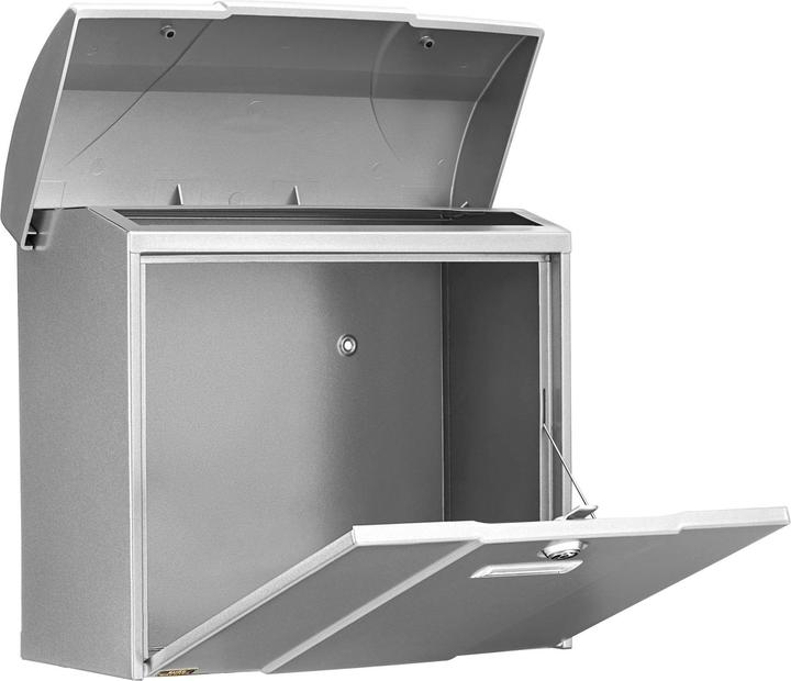 Productafbeelding Burg Wächter Gegalvaniseerd stalen brievenbus BxHxD 389/340/193 mm Olymp zilver met openingsstop