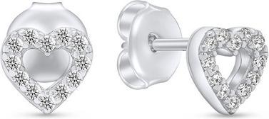Brilio Silver - Romantic silver earrings with zircons GOLD043