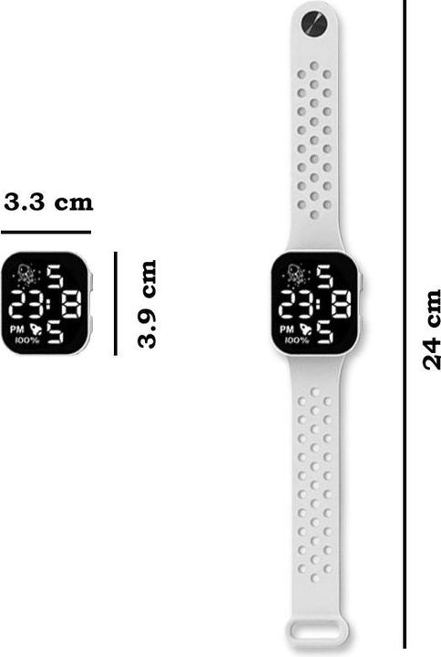 Actual product image Cbx P1 Fashion LED digital watch with silicone strap 12-hour display Pink (Digital watch)