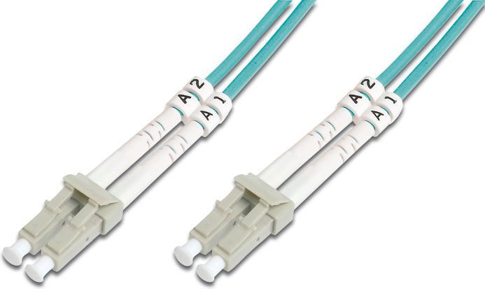 Produktbild Digitus LWL Patchkabel LC zu LC Multimode 50/125 m Duplex Länge 7m Klasse OM3 (UTP, CAT6, 7 m)