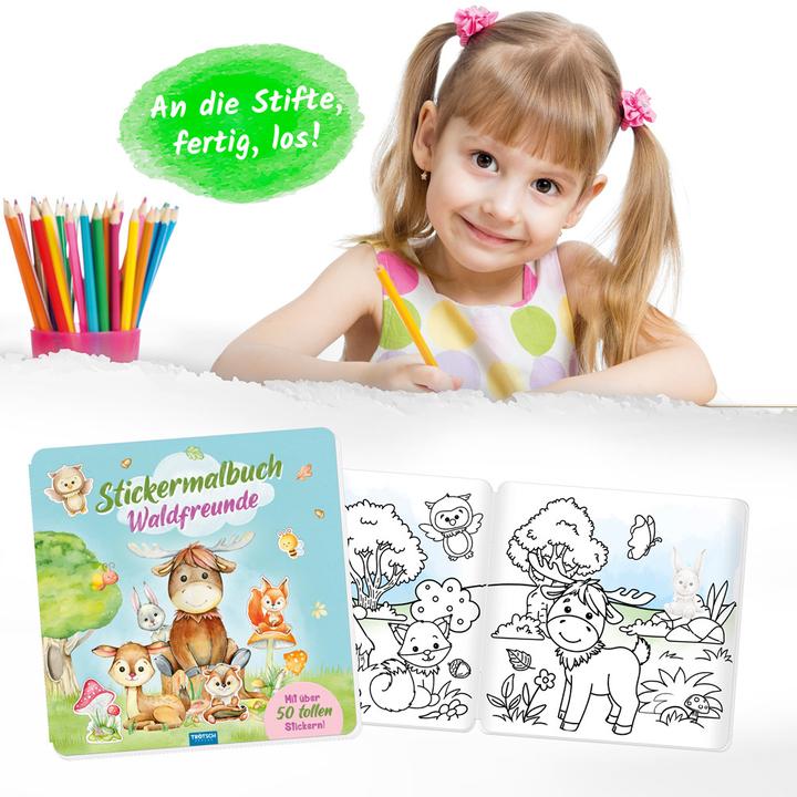 Immagine prodotto Libro da colorare con gli adesivi degli amici della foresta