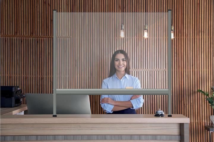 Actual product image Franken Counter and Desk Divider with Window Tempered Glass
