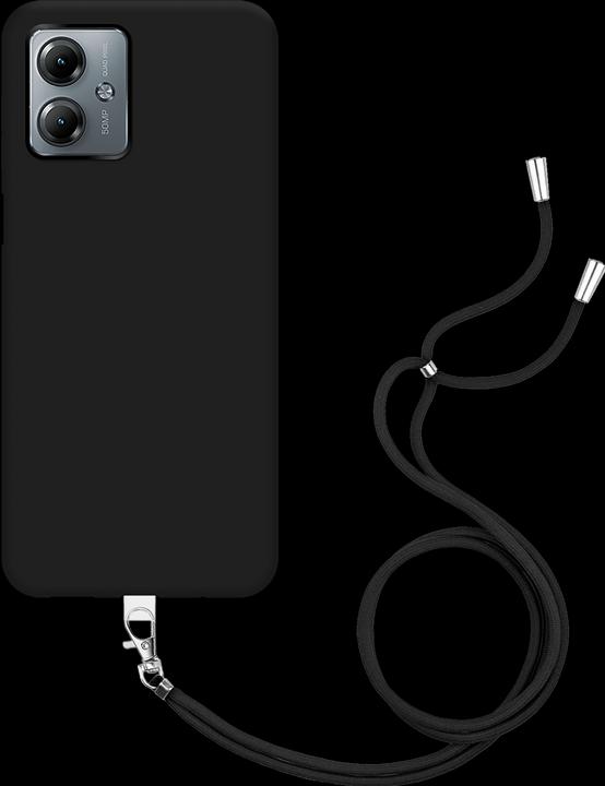 Actual product image Cazy Mobile Phone Chain Case Compatible with Motorola Moto G14 - Silicone Mobile Phone Case with Strap