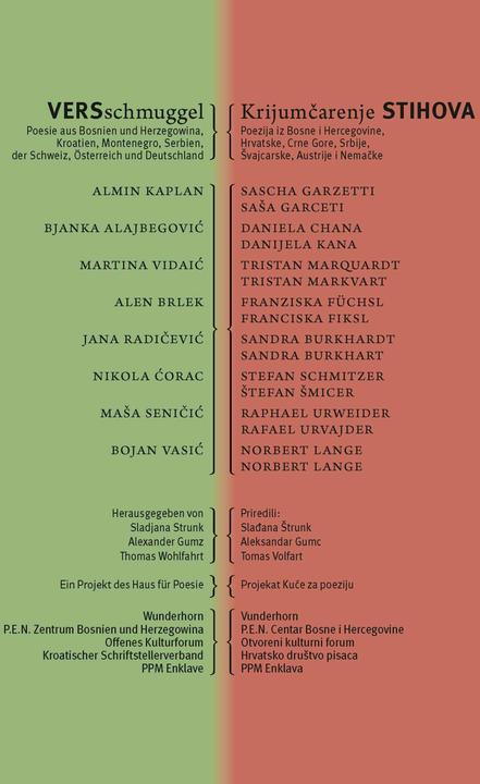 Nährwerte und Zutaten VERSschmuggel / Krijumcarenje stihova (Deutsch, Bosnisch, Serbisch, Alexander Gumz, Sladjana Strunk, Thomas Wohlfahrt, 2023)