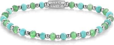 Immagine prodotto Rebel Rose - Bracciale con perline blu e verde Adventure RR-40144-S - Lunghezza: 16,5 cm (16.50 cm)