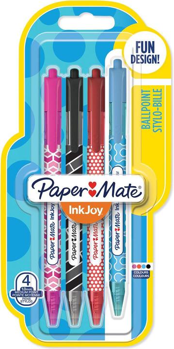 Produktbild Paper Mate Kugelschreiber InkJoy Wrap 100 RT 4 Stk (Blau, Schwarz, Rot, Pink)