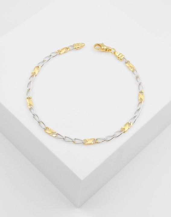 Image du produit Muau Chaîne de 8 (19 cm, 750, Or blanc, Or jaune 18 carats)