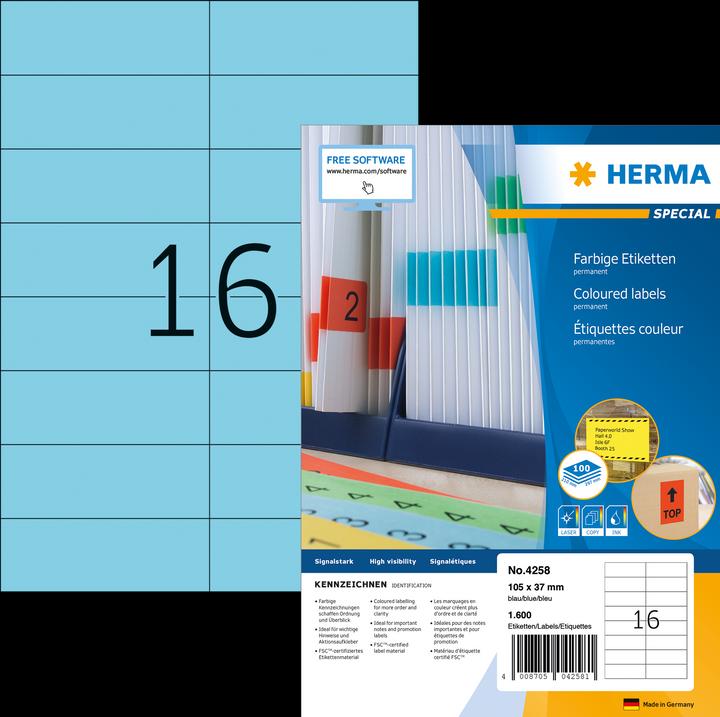 Produktbild HERMA Farbige Etiketten A4
