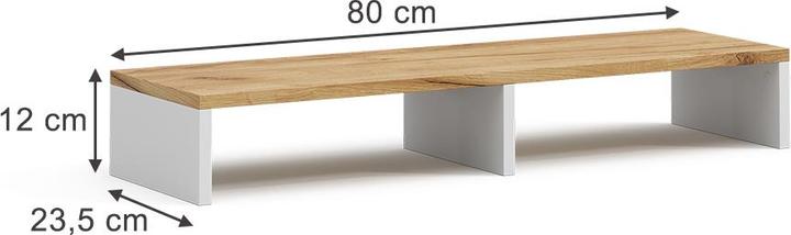 Actual product image Vichy Monitorständer Tomy, Weiss/Goldkraft Eiche, 80 x 12 cm