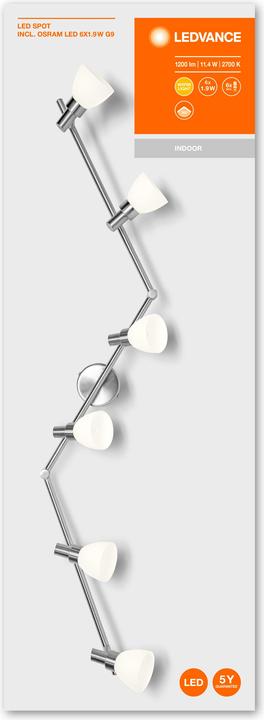 Productafbeelding Ledvance LED SPOT 6X1.9W 827 G9 LEDV (1200 lm, G9)