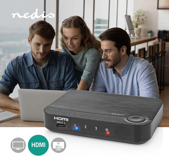 Actual product image Nedis HDMI ™ Converter | 1x USB-C™ / 2x HDMI™ Input | 1x HDMI™ Output | 1-way | 4K@60Hz | 18 Gbps