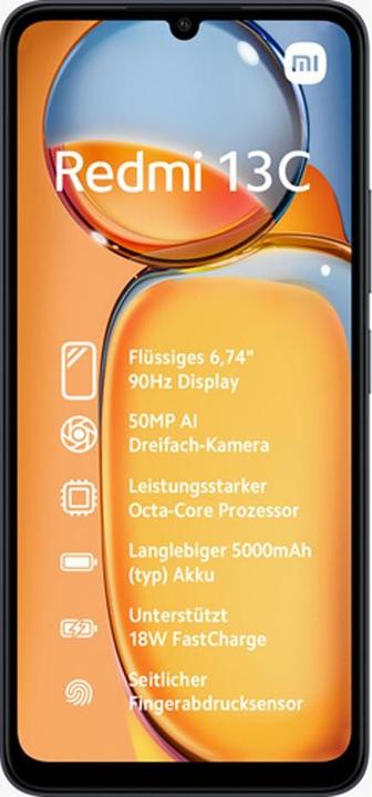 Image du produit Xiaomi Redmi 13C (256 Go, Midnight Black, 6.74", Double SIM, 50 Mpx, 4G)