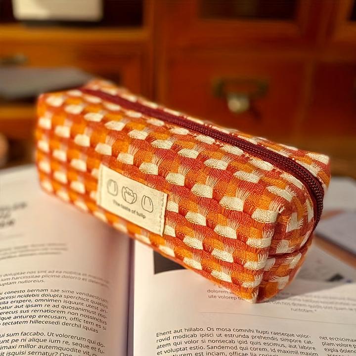 Image du produit Only-Bags.Store arc-en-ciel tressé papeterie sac lavable Pencil Case boîte de papeterie grande capacité