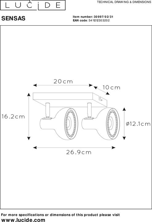 Produktbild Lucide SENSAS - Deckenstrahler - 2xES111 - Grün 30997/02/33 (GU10)