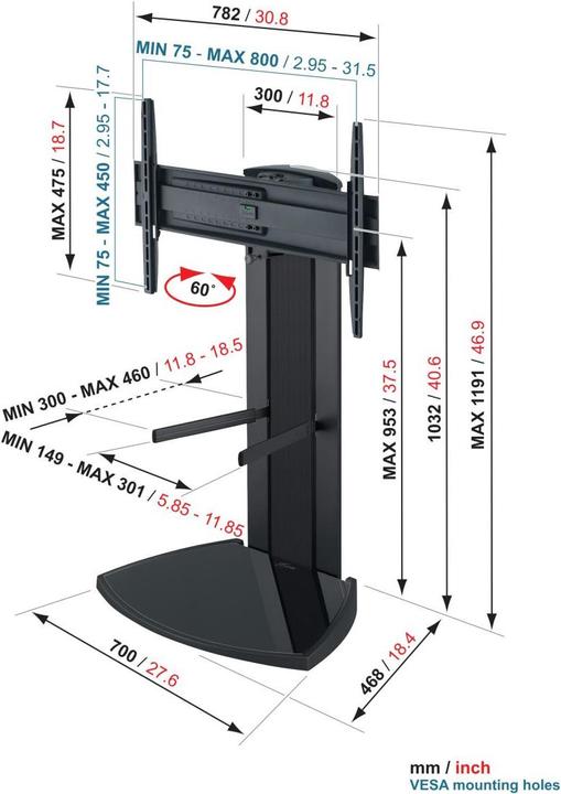 Produktbild Vogels Eff 8340w (65", 45 kg)