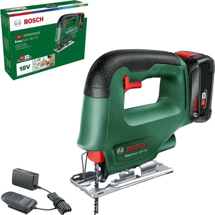 Productafbeelding Bosch Home & Garden Snoerloze decoupeerzaag EasySaw 18V-70, groen/zwart, Li-Ion accu 2,0Ah, POWER FOR ALL ALL ALLIANCE